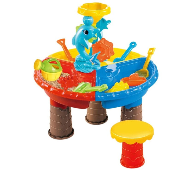 Kids Sand Pit Set Sand & Water Table For Toddler Sandbox Activity Table Beach Toys For Sand Castles Water Play