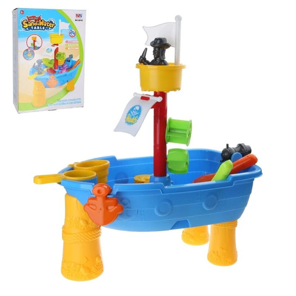 1Set Summer Game Toy Sand Playing Toy with for Play Table Sandpit Beach Toy Pirate Table Set Water Playing Kits Game Tab E65D