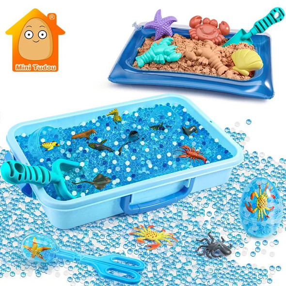 Kids Sand Toy Indoor Dynamic Colorful Play Sand Gel Water Ball Ocean Animal Model Outdoor Beach Set Educational Toy For Children