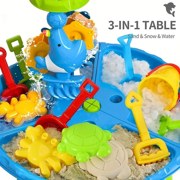Kids Sand Water Table Toys for Toddlers 3 in 1 Sand & Water Play Table Beach Toy for Kids Table Activity Sensory Play Table Toys