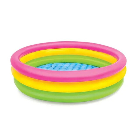 Round Inflatable Swimming Pool Creative Float Accessories Rainbow Paddling Pool Tub Tricyclic PVC Play Sensory Place Mat Kids