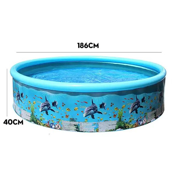 2021MAX 186x40cm Children Inflatable Pool Bathing Tub Baby Kid Home Outdoor Large Swimming Pool Inflatable Square Swimming Pool