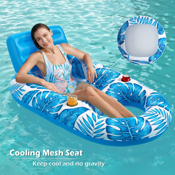 1pcs Inflatable Water Recliner Floats Multifunctional Pool Floating Backrest Chairs Swimming Pool Party Accessories for Adult