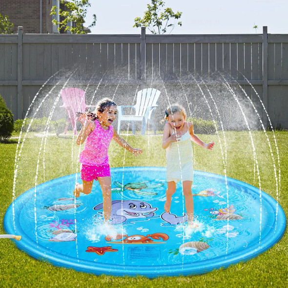 170cm Children Outdoor Funny Toys Kids Inflatable Round Water Splash Play Pools Playing Sprinkler Mat Yard Water Spray Pad