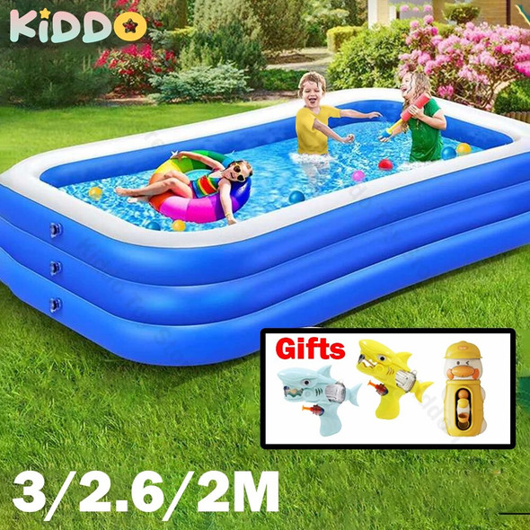 Inflatable Swimming Pool 3/2.6/2M ICollapsible Large Size Paddling Pools Family Summer Indoor Outdoor Party Toys Children Gifts