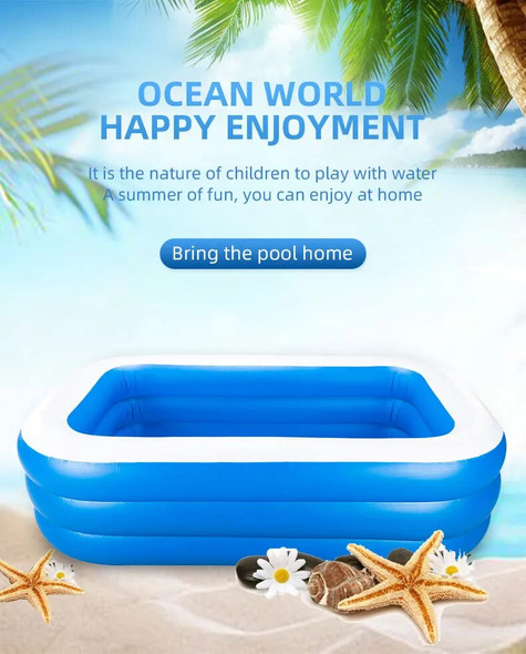 Inflatable Swimming Pool 3/2.6/2M ICollapsible Large Size Paddling Pools Family Summer Indoor Outdoor Party Toys Children Gifts