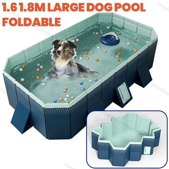 1.6M/1.8M Swimming Foldable Pool Pet Dog Frame Bathtub Collapsible Bathing for Large Dogs Thickened Wear-Resistant