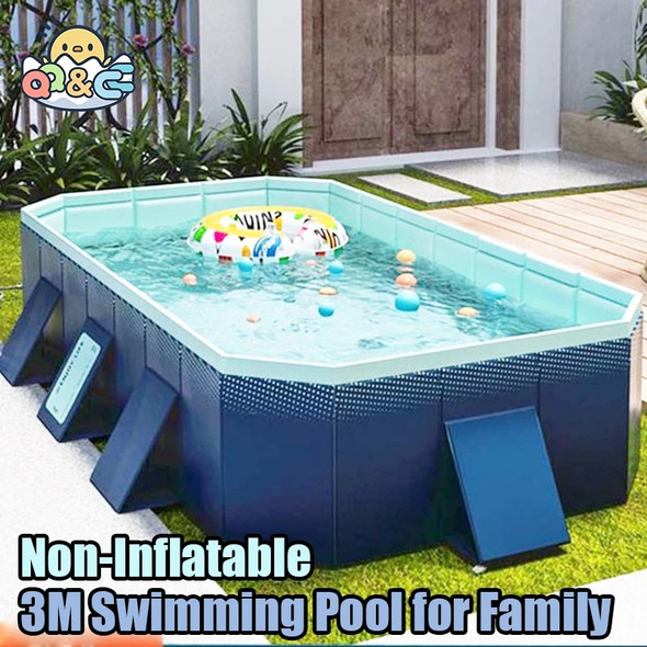Large Swimming Pool for Family Foldable Non-Inflatable Frame Pools 1.6-3M Wear-Resistant Garden Outdoor Summer Water Games Kids