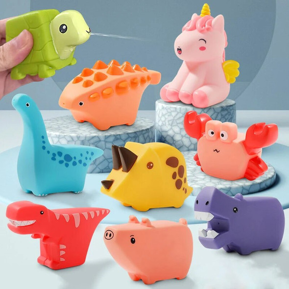 Baby Dinosaur Bath Toys for Toddler Infant Water Spraying Squeeze-sounding Dabbling Toy Floating Animals Kids Bathtub Pool Toys