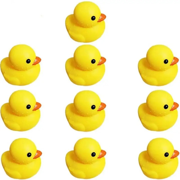 10pcs Mini Rubber Ducks Preschool Bath Toys Squeak Float Ducks Baby Bathtub Shower Toy Gift for Toddlers Kids Boys Girl Birthday