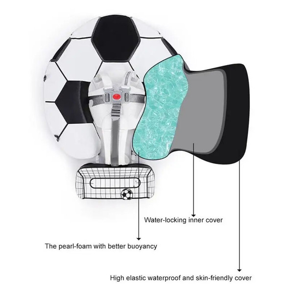 Baby Swim Float With Canopy Non-Inflatable Swimming Pool Rings With Detachable Tail & Sun Canopy For Kids Swim Training Supplies