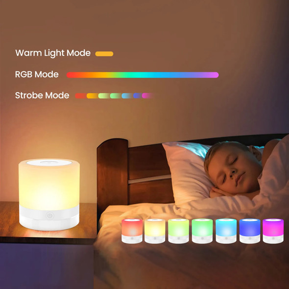 Table Lamp,Touch Dimmable Night Light,Portable USB Rechargeable Color Changing LED Lights for Bedside Bedroom Living Room