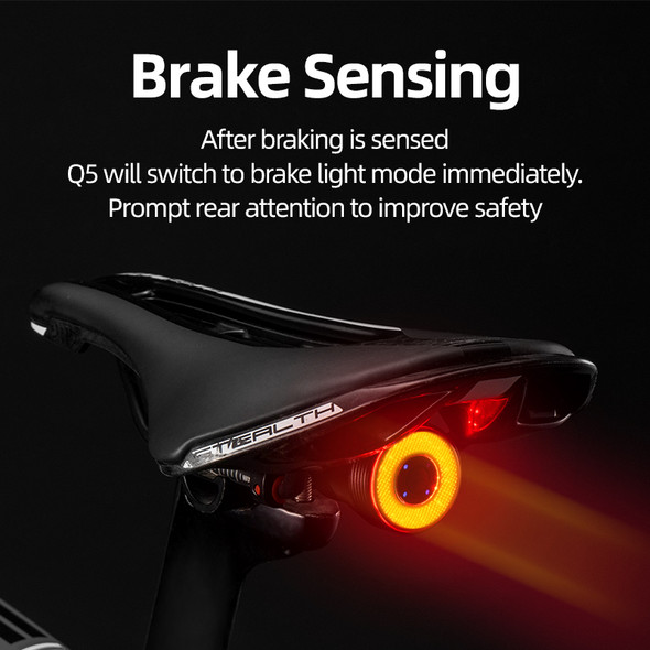 Rockbros Bicycle Smart Auto Brake Sensing Light Ipx6 Waterproof Led