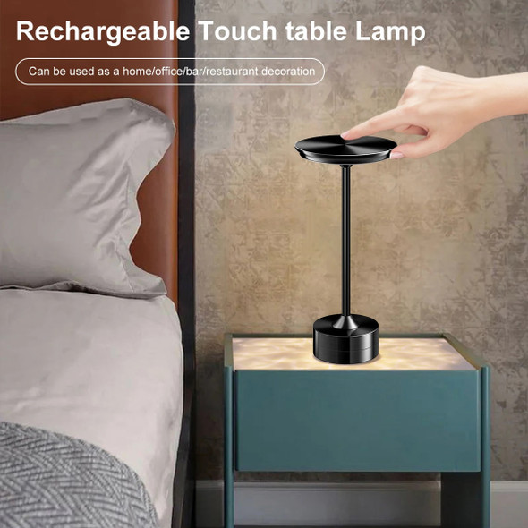 Wireless Table Lamp Touch Sensor Rechargeable Desktop Night Light LED Reading Lamp for Restaurant Hotel Bar Bedroom Decor Light