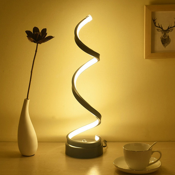 LED Spiral Table Lamp Modern Curved Desk Bedside Lamp Dimmable Warm White Night Light For Living Room And Bedroom