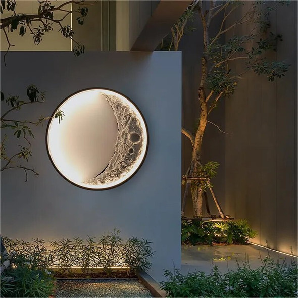 Outdoor IP65 Waterproof LED Wall Light for Indoor and Outdoor Terrace Garden Landscape Exterior Wall Moon Crescent LED Wall Lamp