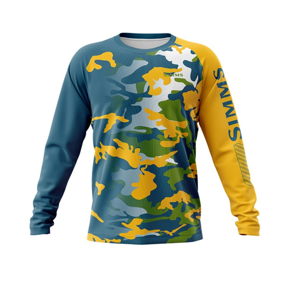 2024 Spring Autumn Fishing Tshirt Long Sleeve Round Neck Breathable Fishing Top Quick Drying Anti-UV Clothing For Fishing SIMMS