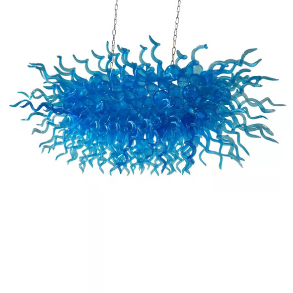 Blue Colored LED Lamp for Corridor Bedroom Hand Blown Murano Glass Chandelier