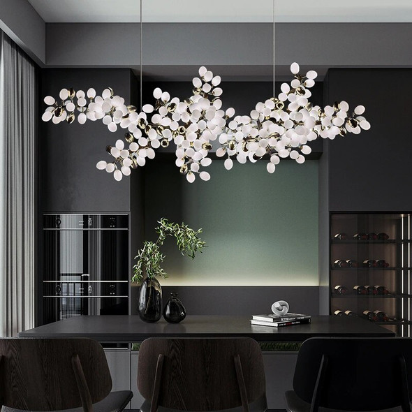 Nordic Luxury Grapes Bunch Chandelier Hanging Lamp for Dining Room Living Room Loft Villa Hotel Hall Decor Pendant Lights