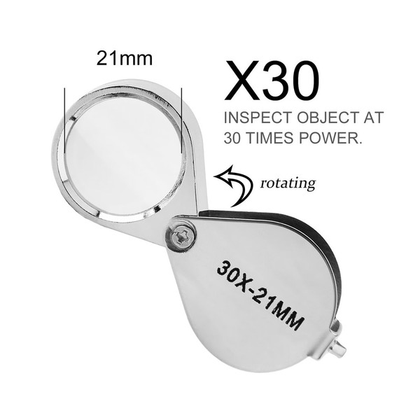 Folding Jewllery Magnifying Portable Loupe Glass Pocket Size Lovely Jewllery Magnifier Glasses 10X 20X 30X Magnification Metal