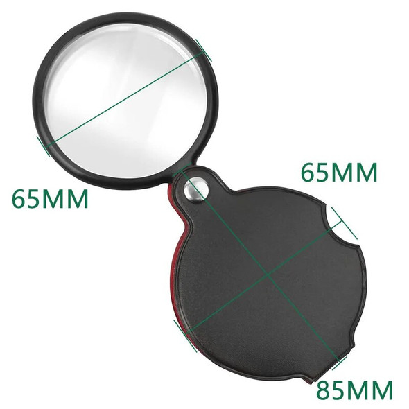 10X Folding Magnifier Portable Handheld Magnifying Glass Lens Mini Pocket Jewelry Reading Loupe Glasses for Elderly 50/60/70mm