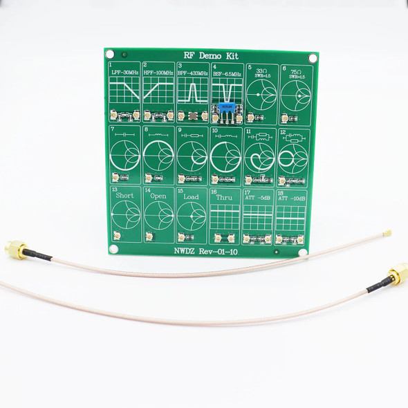 RF Test Board, 18 Functional Modules RF Demo Kit NanoVNA RF Test Module Vector Network Analyzer Board Filter/Attenuator Module