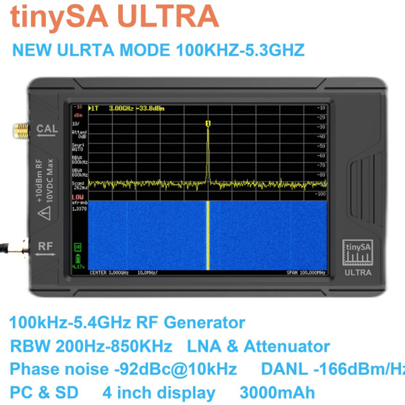 New Original TinySA ULTRA Handheld Tiny Spectrum Analyzer TinySA 3.95 inch Touch Screen Build in Battery