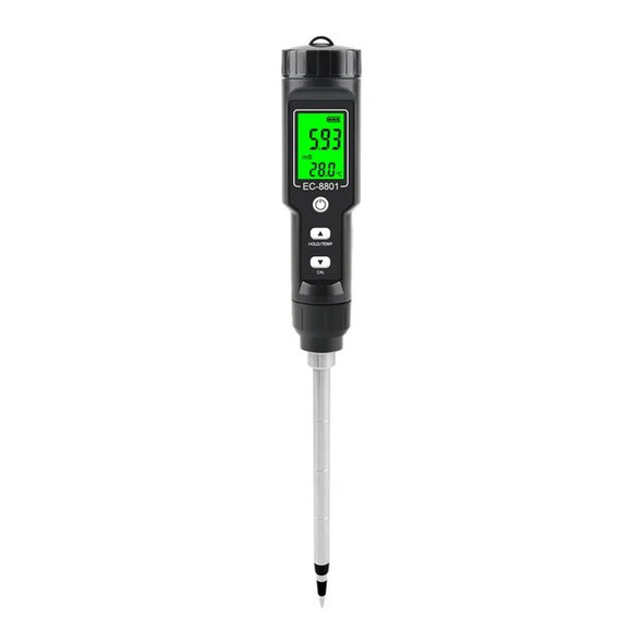 Digital EC/Temp Soil Tester 0.00~10.00mS/cm Conductivity Meter Waterproof Sensor Earth Analyzer with ATC Planting Garden Outdoor