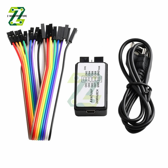 Portable USB Logic Analyzer 24M 8CH Channels Debug Data Upload Measuring Tool