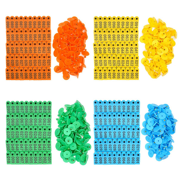 No. 1-500 Sheep Ear Tag Signs with The Word Ear Laser Typing Copper Head Earrings Farm Animal Identification Card 100Pcs