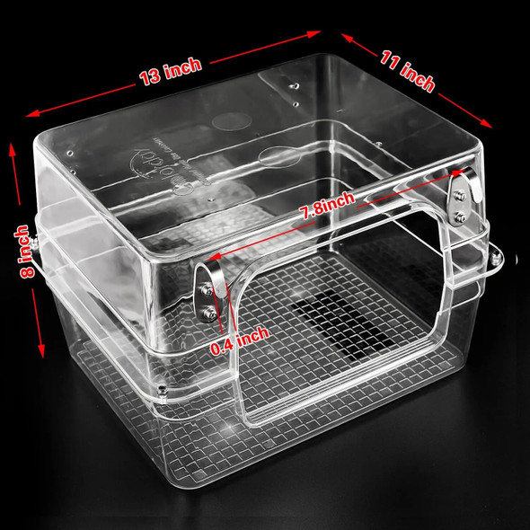 Bird Bath Shower Bathtub Box Large Hanging Clear Transparent Cube for Parrots Cage Accessories Bowl