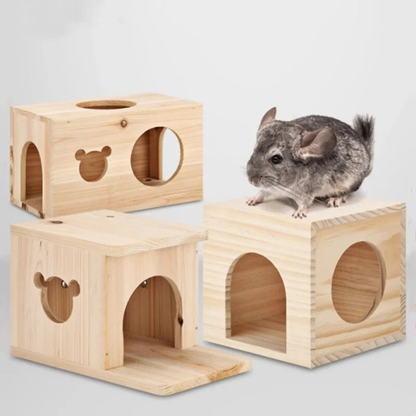 Natural Log Totoro House Chinchilla Squirrel Guinea Pig House Small Animal Cage Landscaping Supplies Guinea Pig Accessories