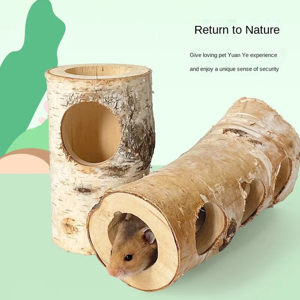 Natural Birch Hamster Tunnel Hamster Shelter Hamster Cage Landscaping Supplies Hamster Molar Toy Hamster Accessories