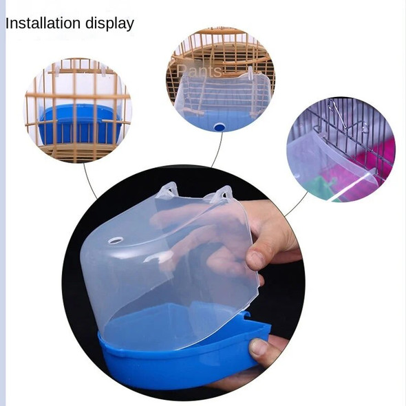 Hanging Bird Bath Cube Parrots Bathtub Bath Shower Box Cage Accessory for Little Bird Canary Budgerigar Cockatiel Lovebird