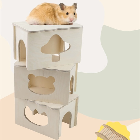 Natural Wooden Hamster House Small Animal Cage Landscaping Supplies Rat Accessories Hamsters Tunnel Chipmunk Nest