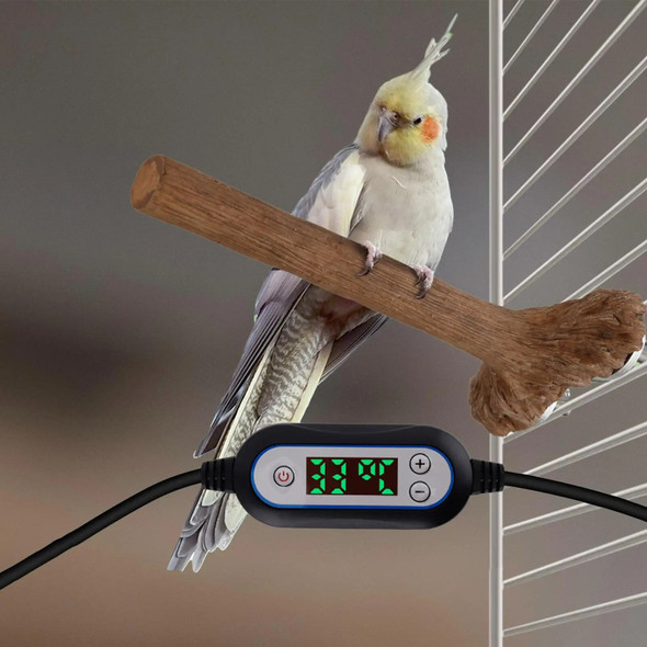 Heating Bird Perch Adjustable Cage Accessories Resin Platform Bite Resistant Branch for Medium Large Parakeet Budgies Finch