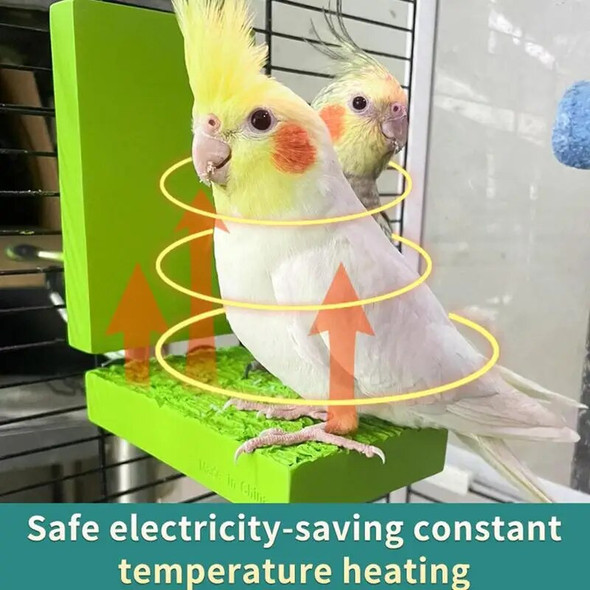 Heated Bird Perch 5W Thermostatic Flat Bird Heater For Cage Bite Resistant Thermostatic Bird Perch Cage Accessories For Parrots