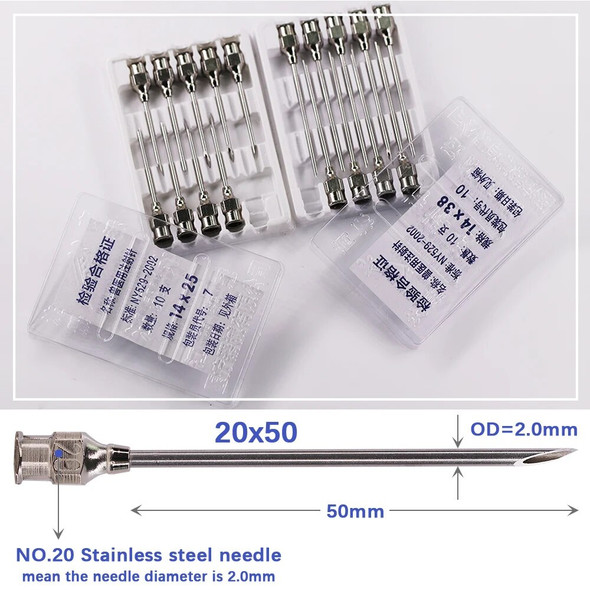 10/20/30/50/100ml Adjustable Dose Syringe Vaccine Injection 304 Stainless Steel Needle Pinhead Veterinary Tool Farm Livestock