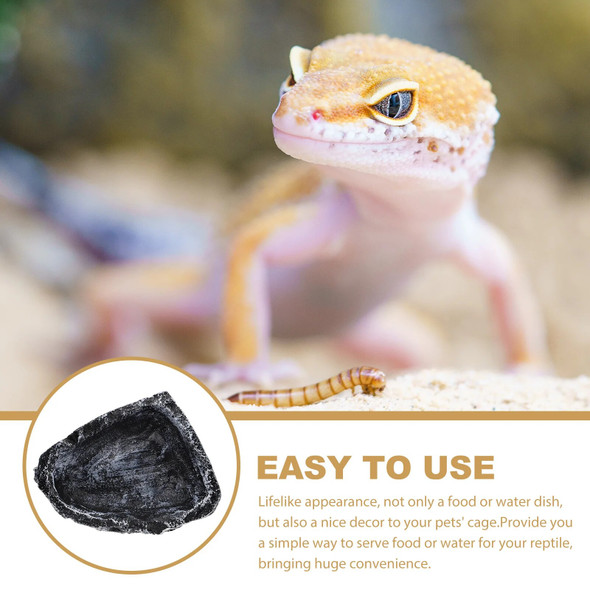 Reptile Water Basin Container Pet Feeding Tortoise Food Terrarium Bowl Aquarium