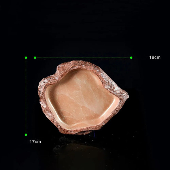 Reptile insect water Dish Water Bowl Feeding Tray Bath Tortoise Gecko Lizard Snake Turtle Marble Pattern Terrarium Decor Large