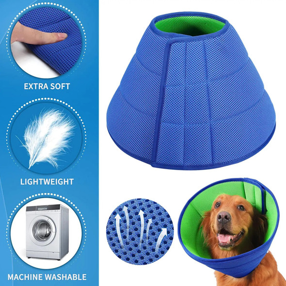 Dog Collar Dog Accessories Pets Adjustable After Surgery Comfortable Protective Wound Prevent Biting & Scratching Soft for Cats