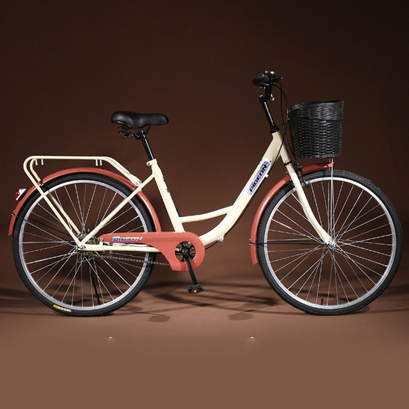 24/26 Inch Bicycle Leather Saddle Fashionable Appearance With Basket 24/26 Inch Bicycle Leather Saddle Fashionable Appearance With Basket