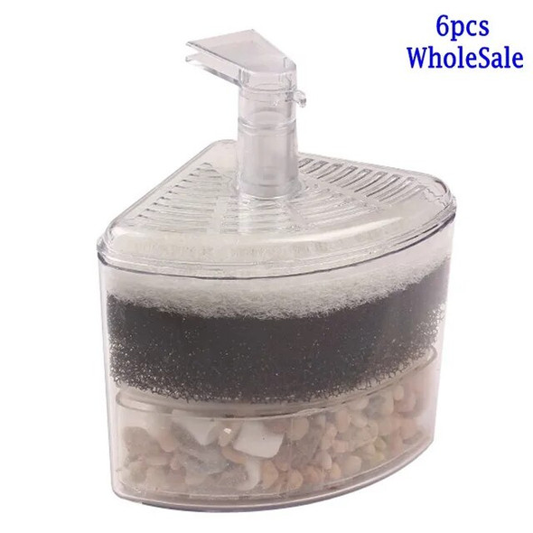 6 pcs Aquarium Biochemical Corner Filter Fish Tank Air Driven Bio Corner Sponge Filter Fry Shrimp Accessories
