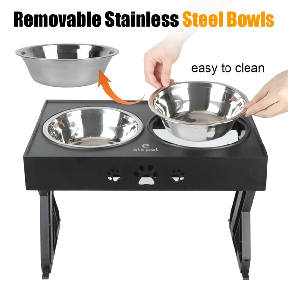 With Stand Adjustable Height Dogs Double Bowls Medium Big Dog Food Water Feeder Pet Feeding Dish Bowl Dog Accessories