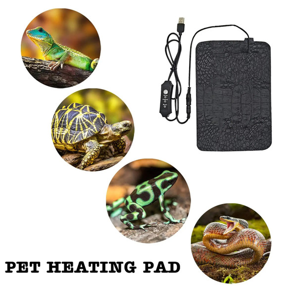 USB Pet Heating Pad Electric Reptile Thermal Blanket Mat Temperature Incubator Adjustable Tools Controller Warm Pad Warming J5U8