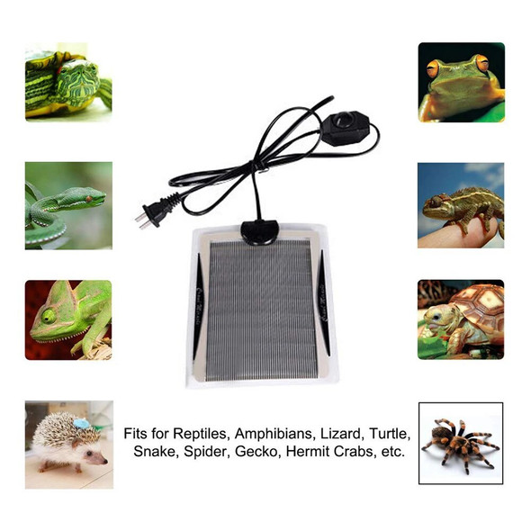 New US/UK Plug Heat Pad Temperature Adjustable 5w 15w 25w 35w Under Tank Heater Fish Tank Terrarium Heat Mat for Animal Plant