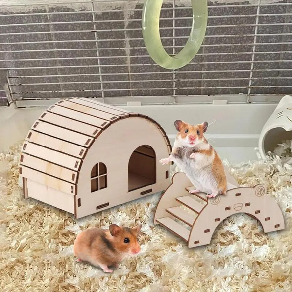 Hamster Hut Small Hut Wooden House For Dwarf Hamster Reusable Small Animals Cage Accessories Animal Habitat Decor For Guinea