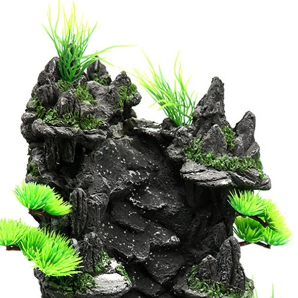 Aquarium Sand Waterfall Mountain Tree View Fish Decorations Small Terrain Scenery Ornament for REPTILE Habitat