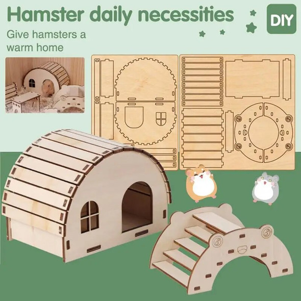 Wooden Hamster Hideout Wood Small Animals Cage Reusable Small Animals Cage Accessories Animal Habitat Decor For Guinea Pigs And