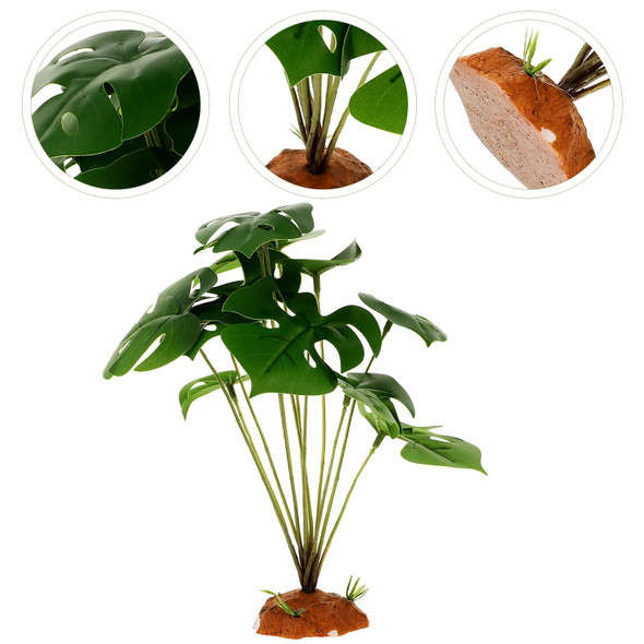 Tortoise Box Reptile Tank Decor Fake Habitats Spider Plants Horned Frog Fish Decorations Resin Terrarium